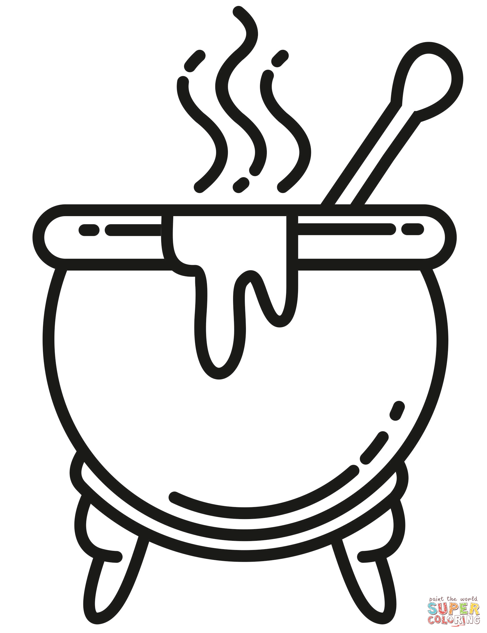 Cauldron coloring page free printable coloring pages