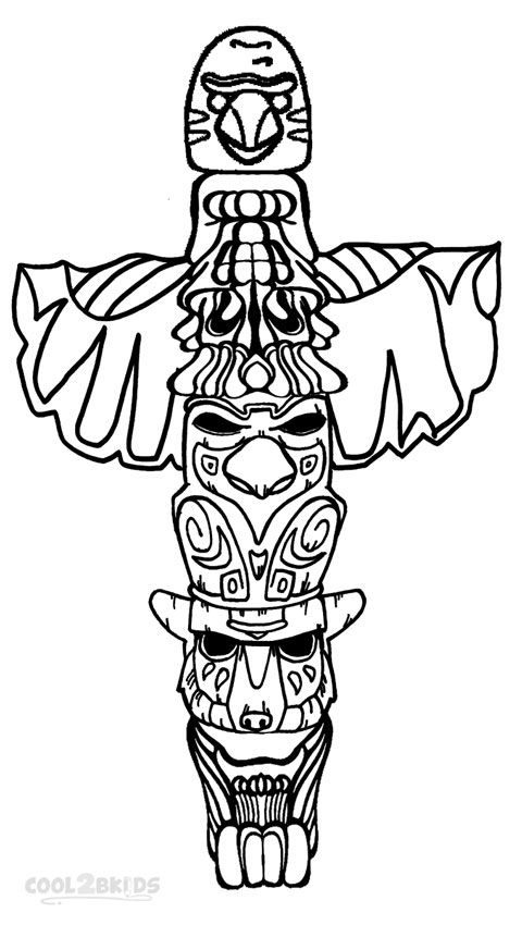 Printable totem pole coloring pages for kids coolbkids totem pole totem pole pictures totem
