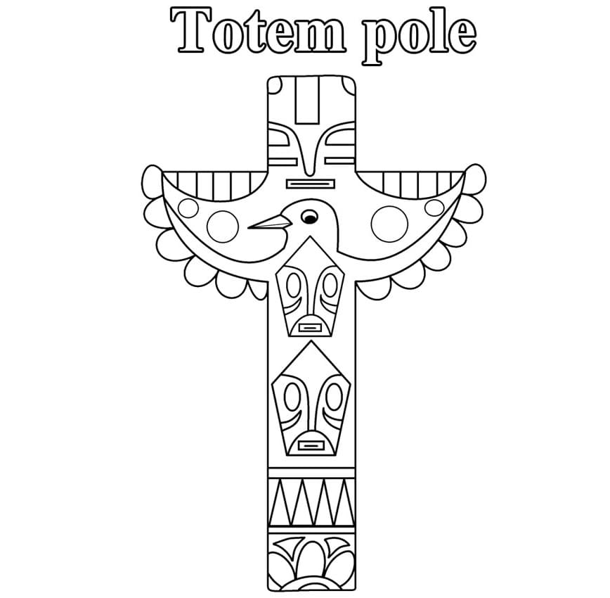 Totem pole sheet coloring page
