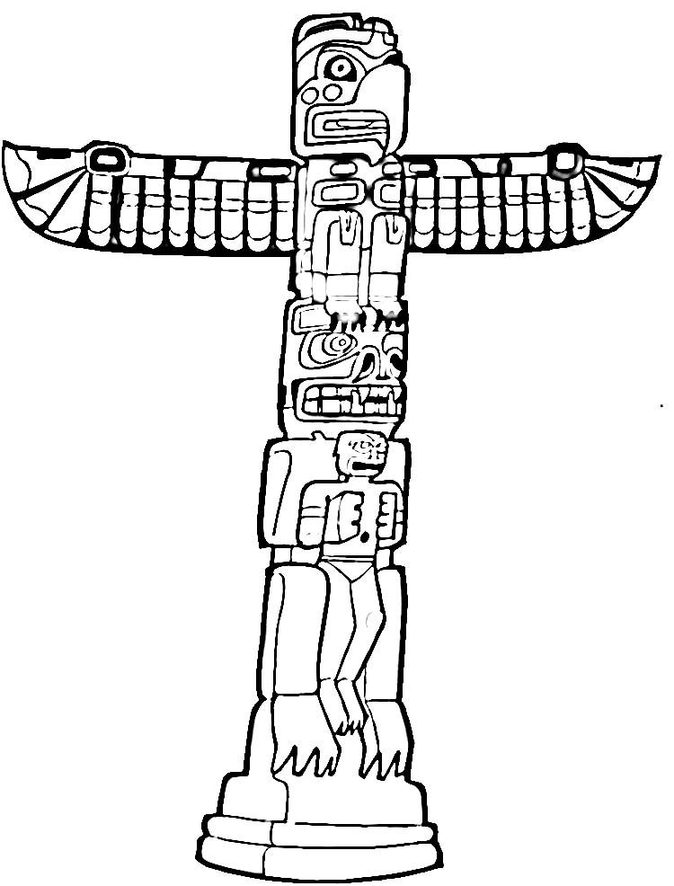 Free printable totem pole coloring pages for kids native american totem native american totem poles totem pole