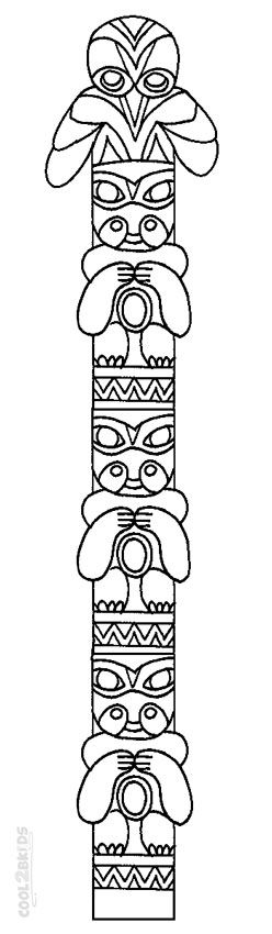 Printable totem pole coloring pages for kids coolbkids totem pole coloring pages totem pole craft