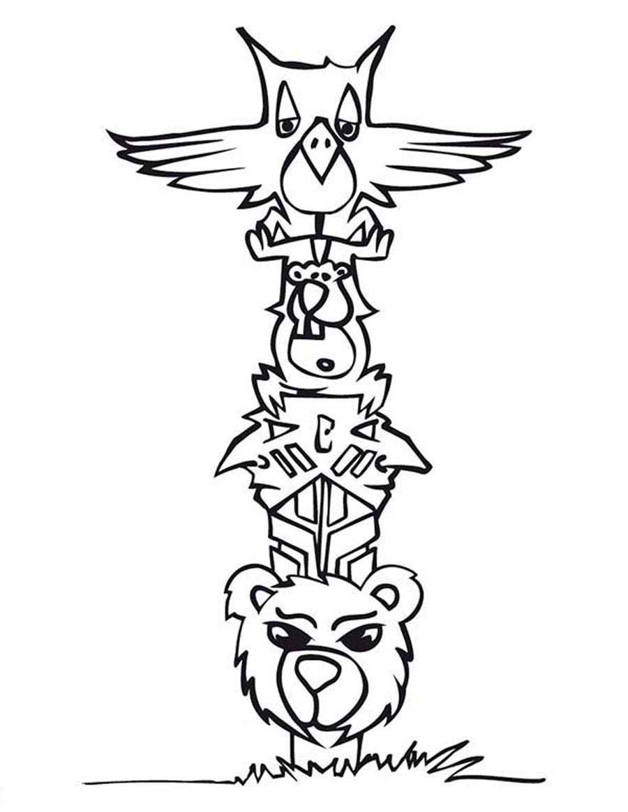 Printable totem pole coloring pages
