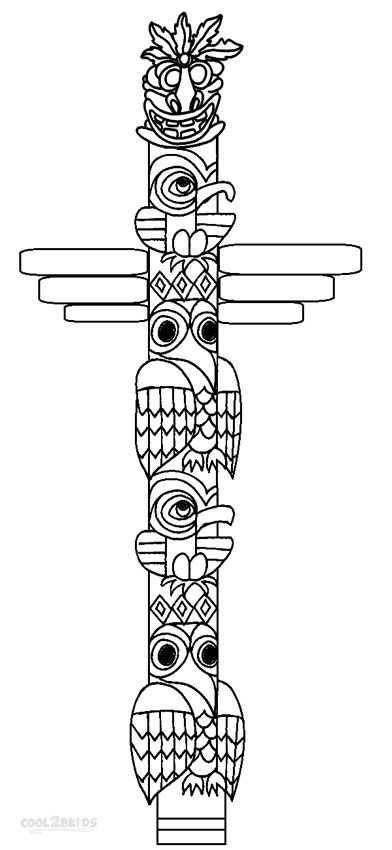 Printable totem pole coloring pages for kids coolbkids totem pole totem pole art totem poles for kids
