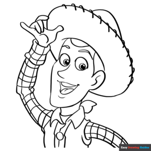 Woody from toy story coloring page easy drawing guides