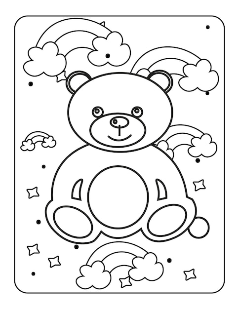 Premium vector baby toy illustration art baby toy coloring page design easy coloring page for kids coloring page