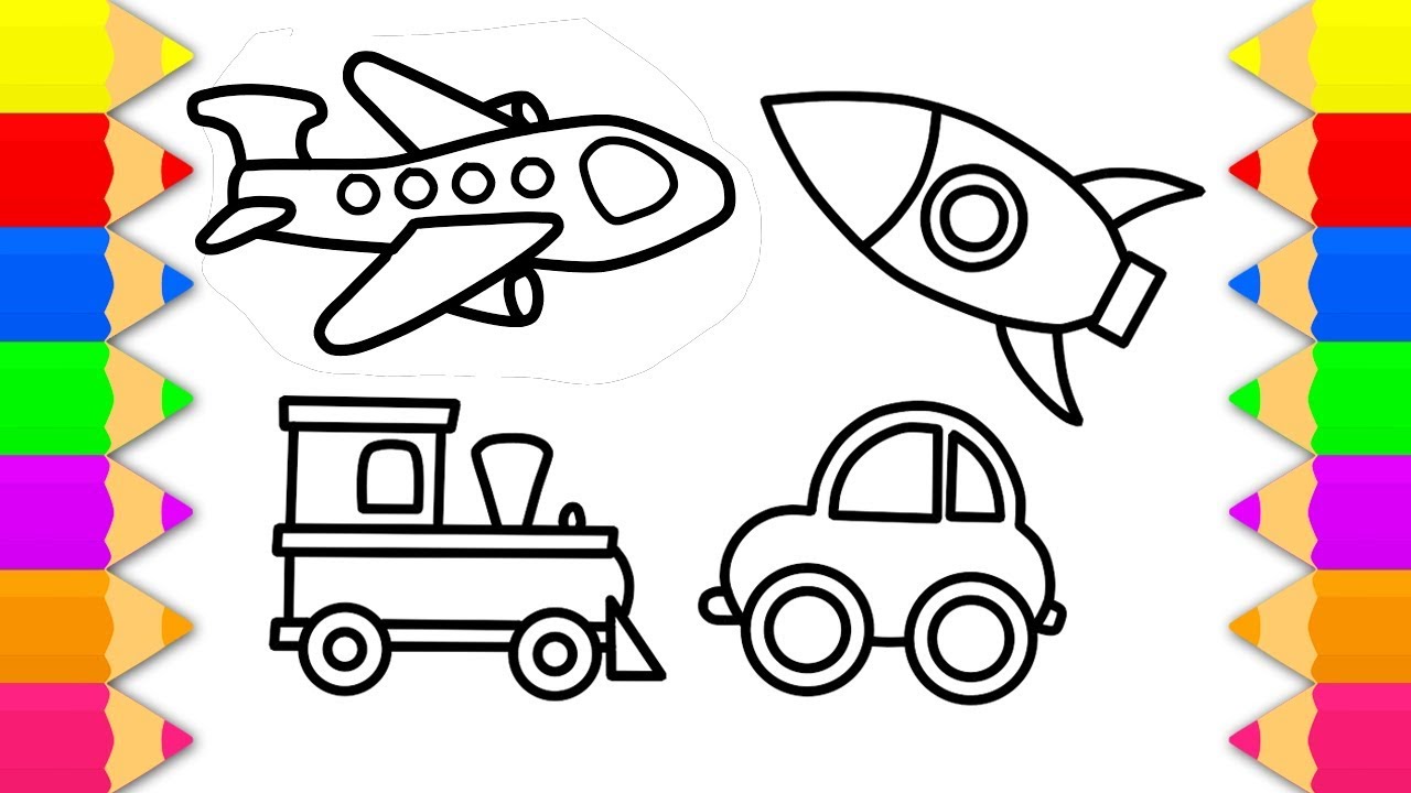 How to draw vehicle toys for kids