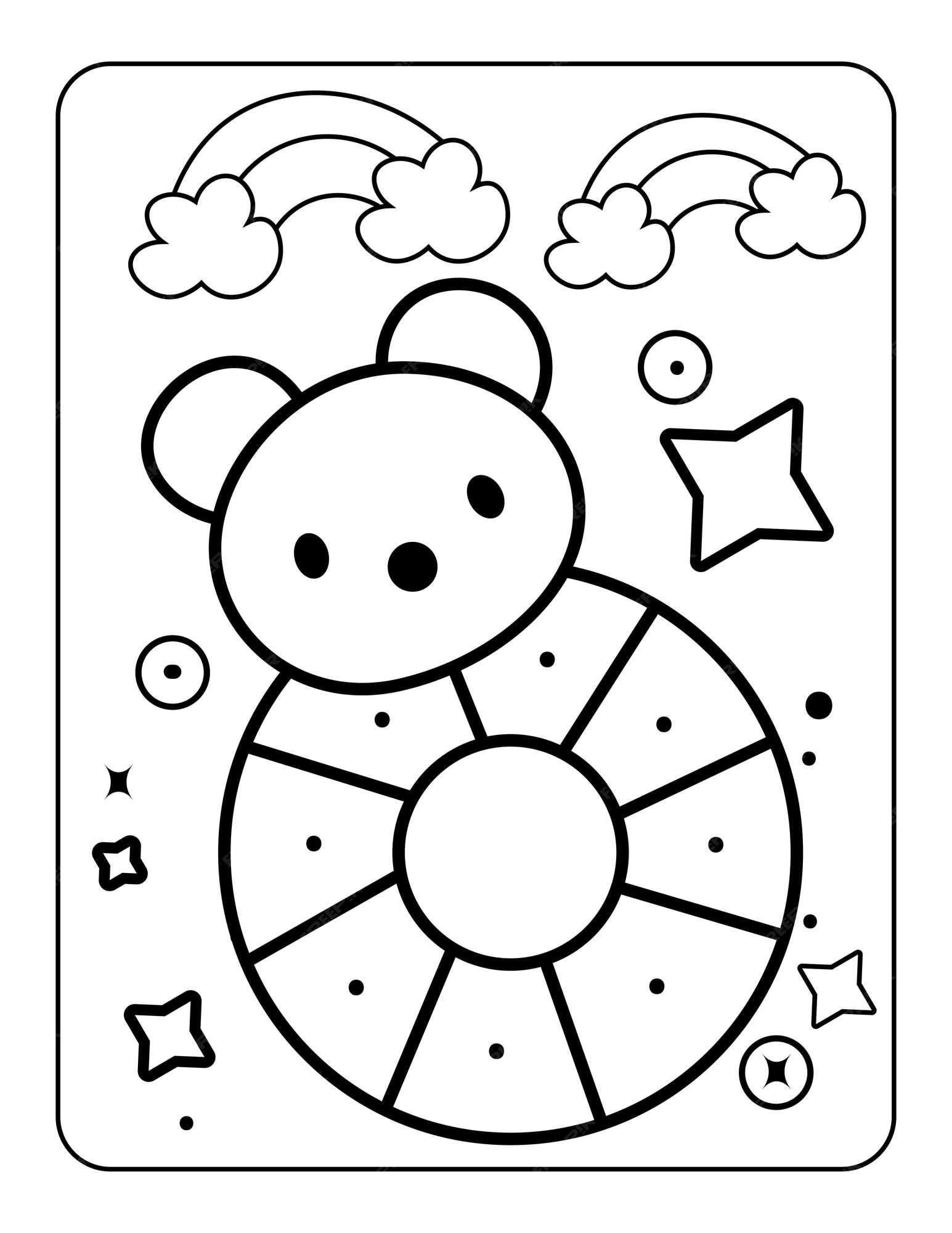 Premium vector baby toy coloring page easy illustration for coloring book