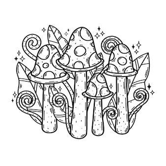 Magic mushrooms coloring page images