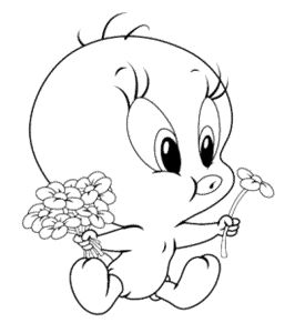 Interesting tweety bird coloring pages to attract children