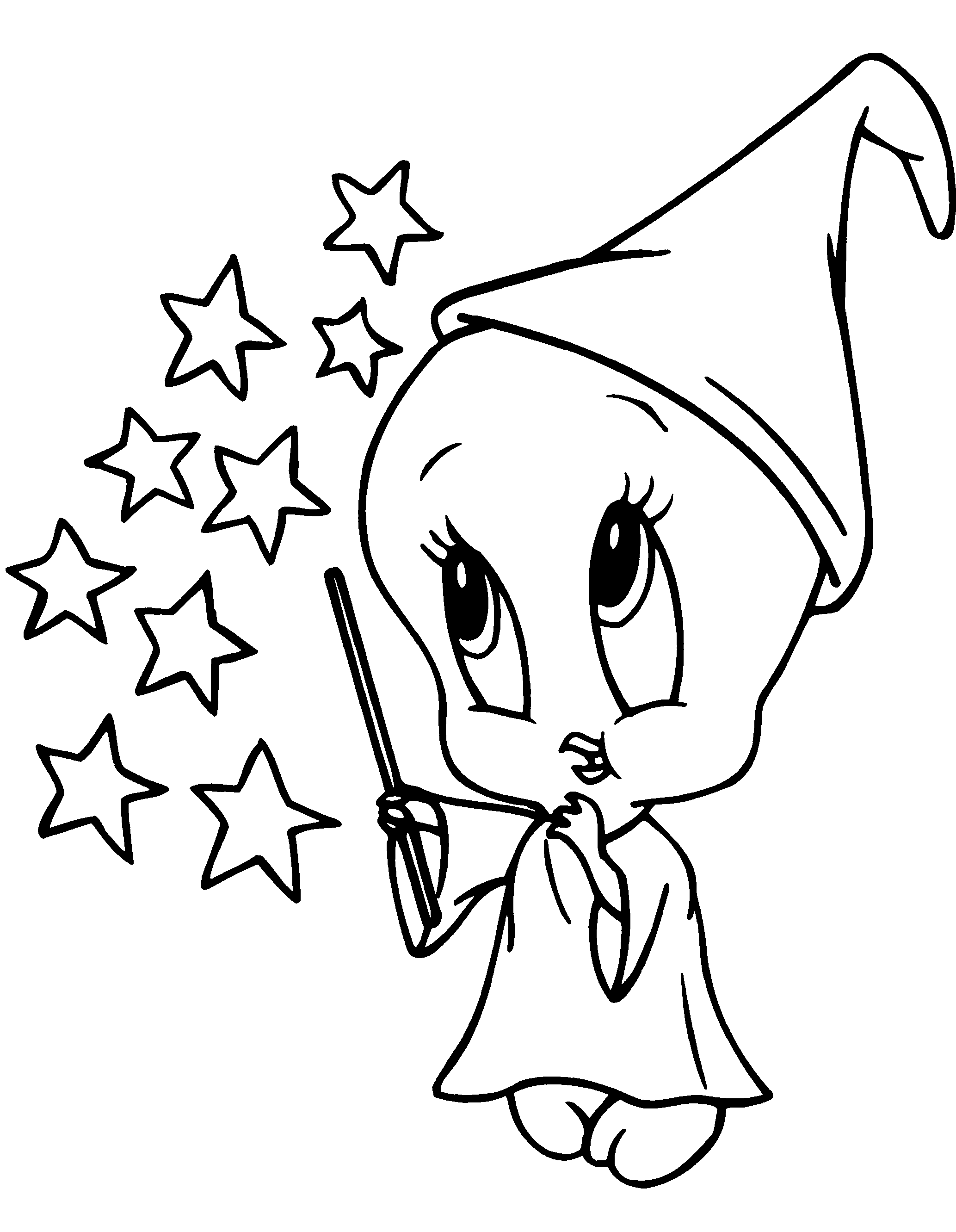 Baby tweety witch coloring page crafts and worksheets for preschooltoddler and kindergarten