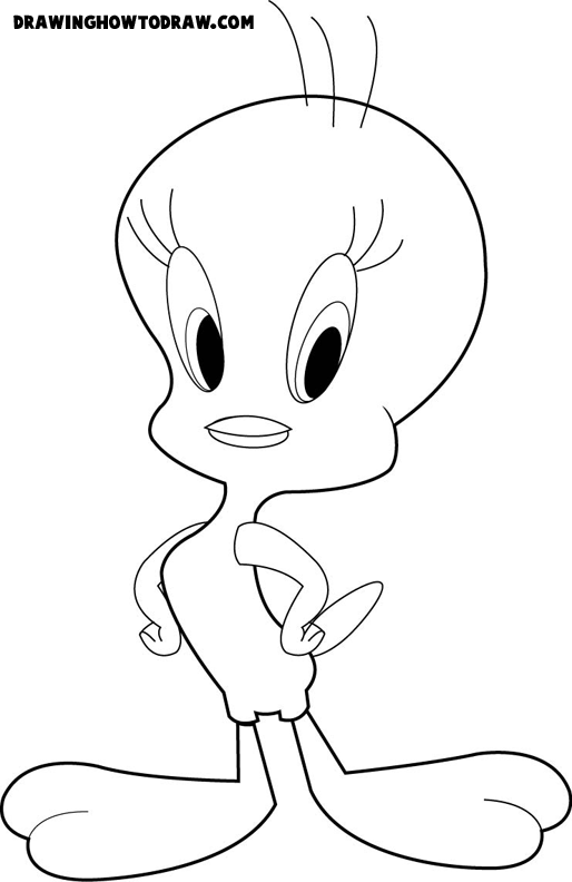 Tweety bird from looney tunes coloring book page printout