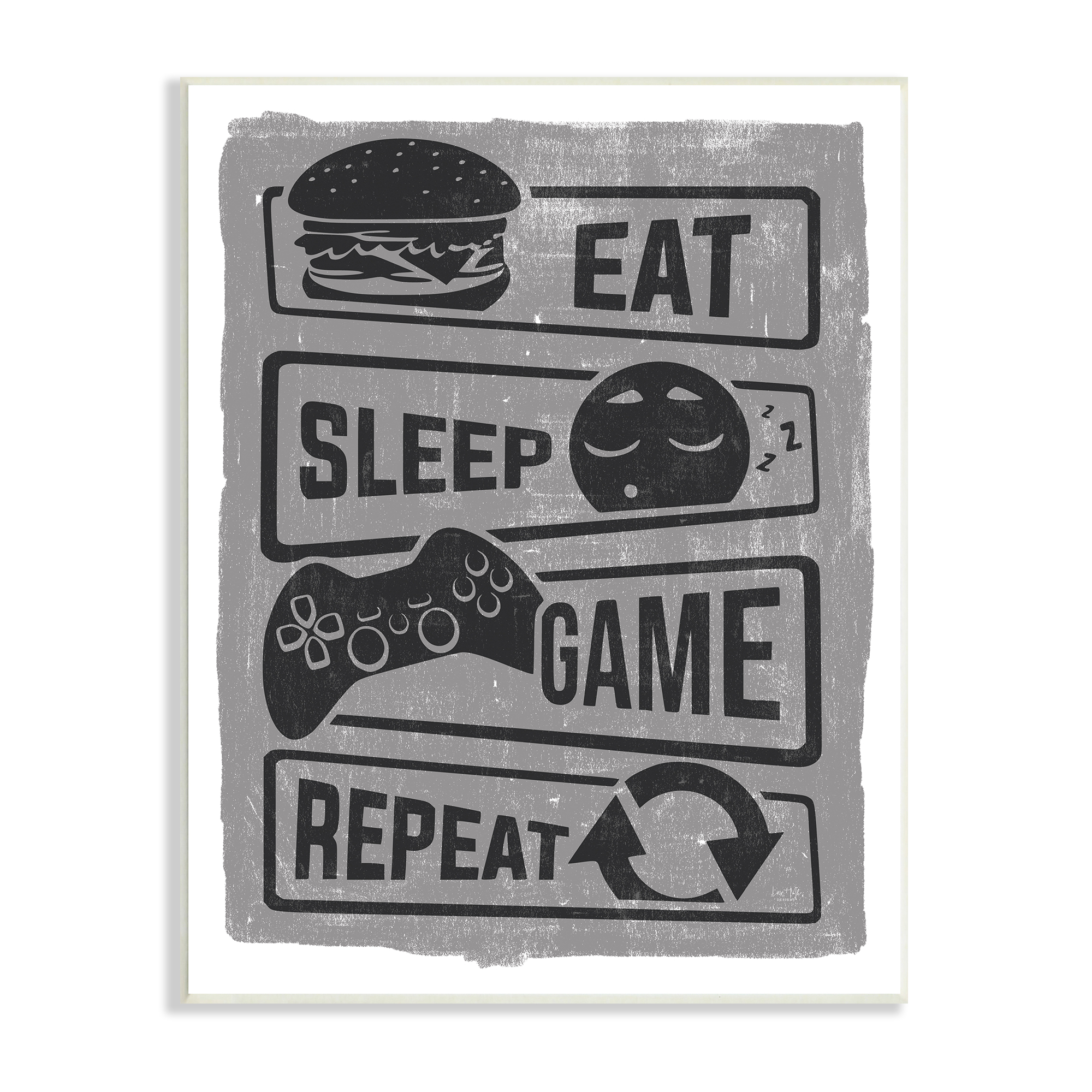Stupell industries eat sleep game repeat phrases video gamer icons x designed by lux me designs