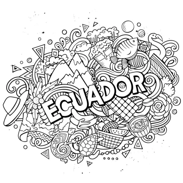 Ecuador hand drawn cartoon doodles illustration funny design stock illustration by dsparrow