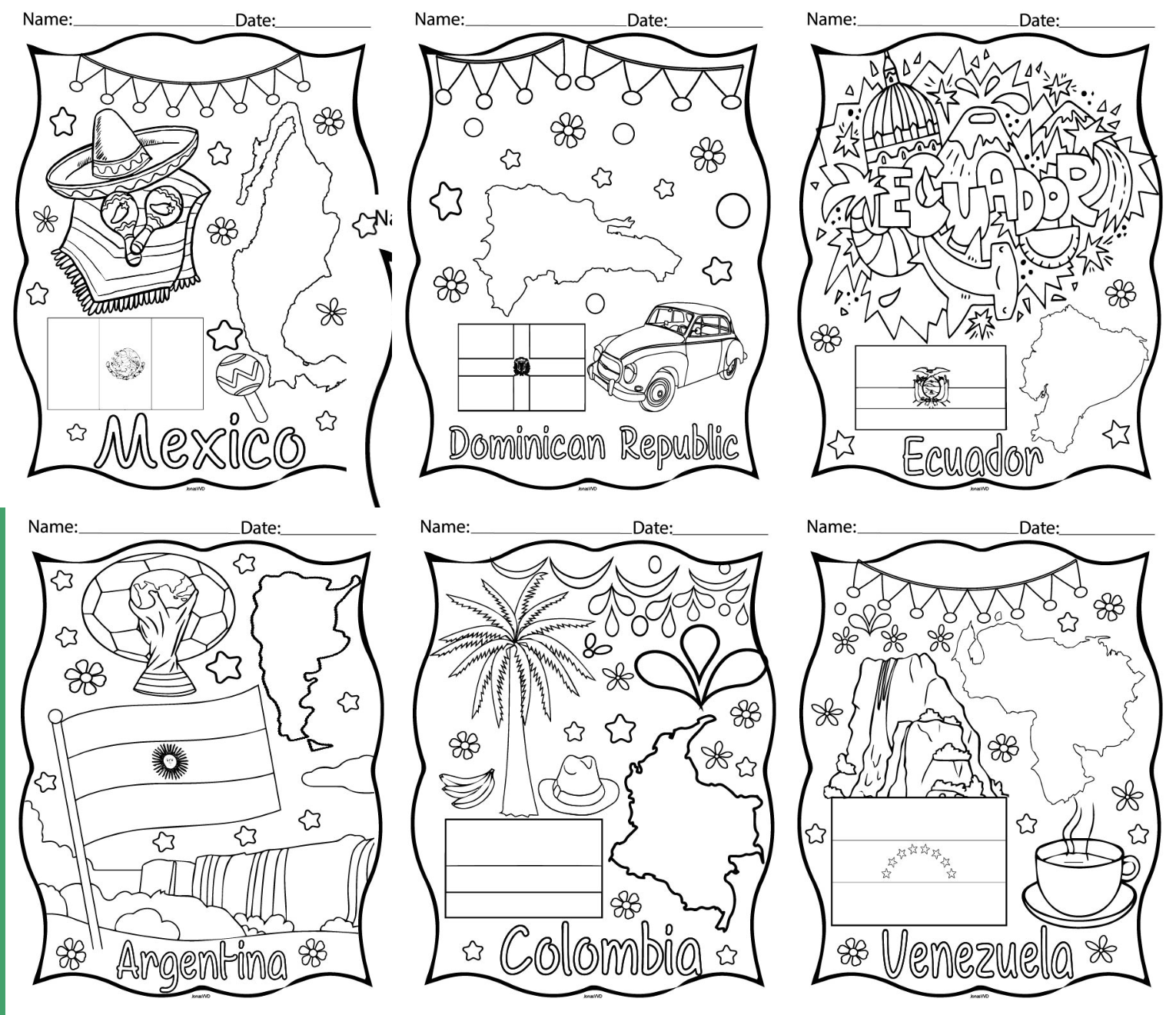 Exploring hispanic heritage vibrant coloring pages from around the world made by teachers