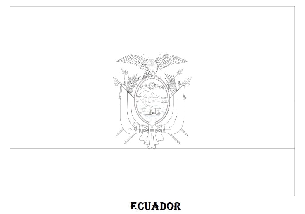 Printable ecuador flag coloring page