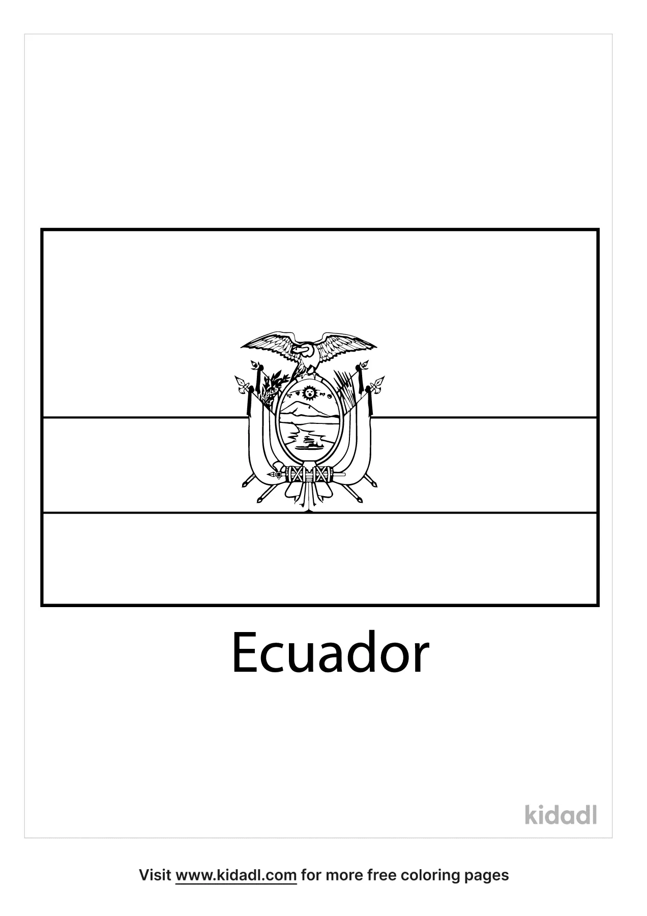 Free ecuador flag coloring page coloring page printables