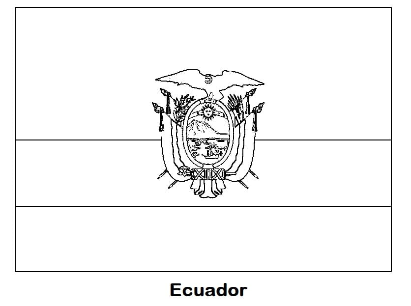 Ecuador flag printable coloring page