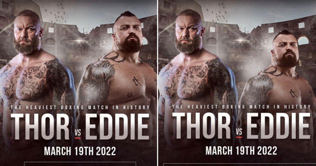 Thor bjornsson and edd hall post different versions of same fight poster