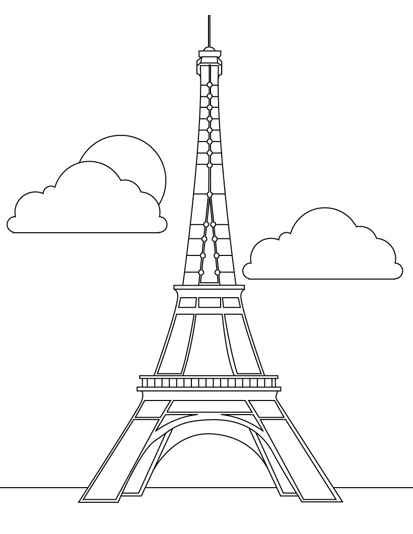 Free printable eiffel tower coloring pages for kids