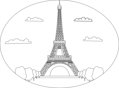 Eiffel tower coloring page free printable coloring pages