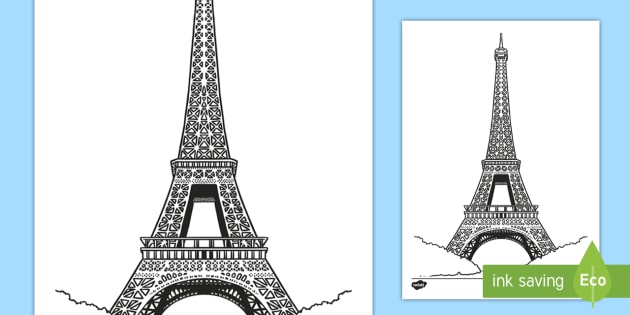 Eiffel tower template louring page