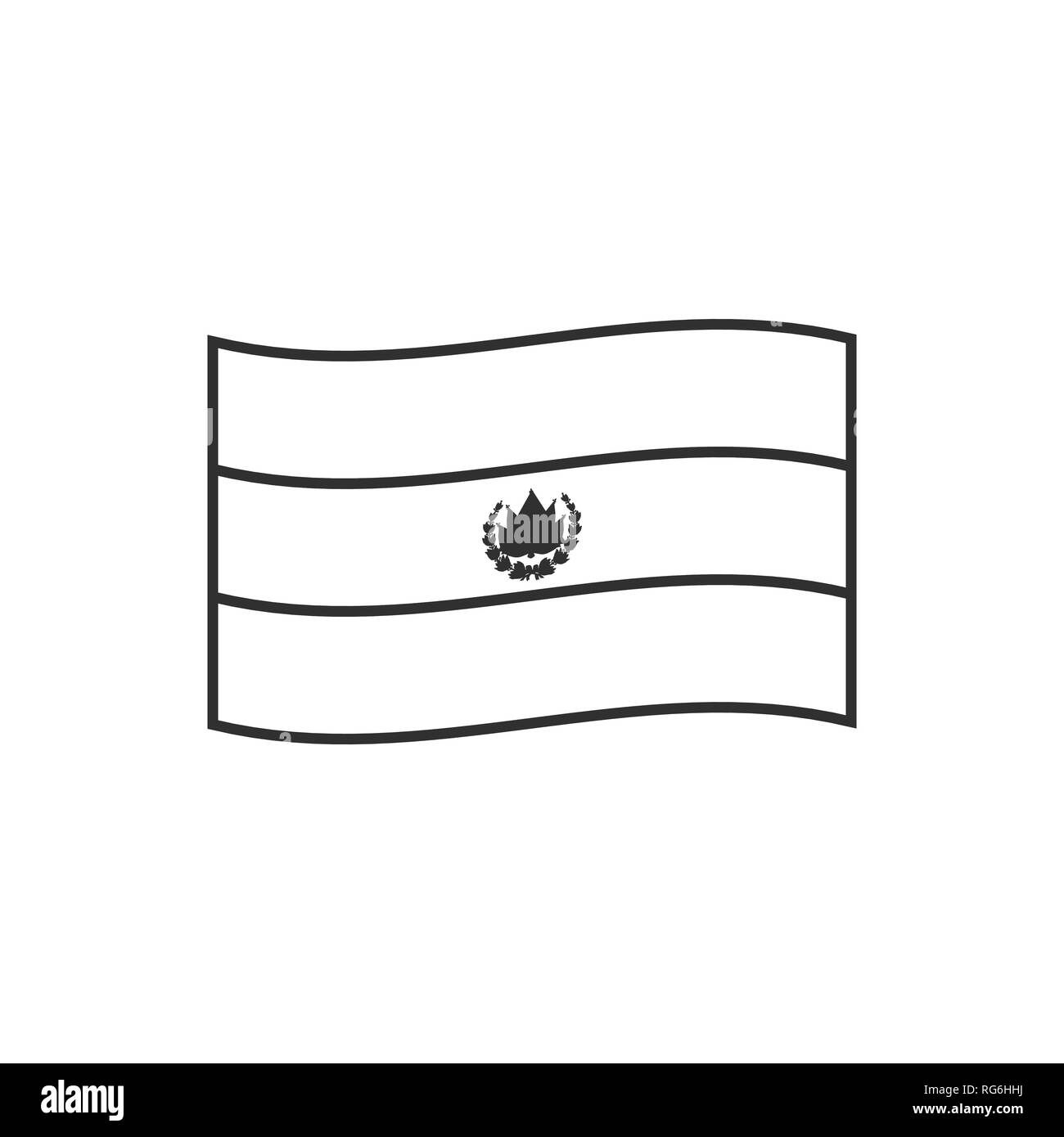 El salvador flag icon in black outline flat design independence day or national day holiday concept stock vector image art