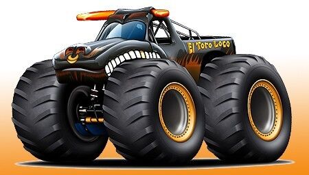 El toro loco monster truck rtoon art print new