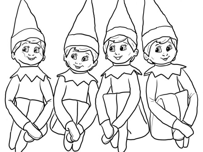 Free printable elf on the shelf coloring pages