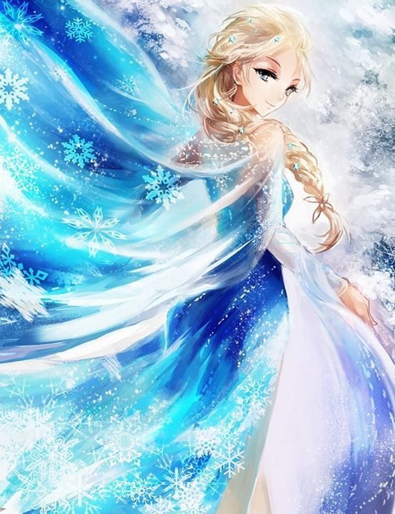 Elsa anime version arte de princesas disney arte da disney animaãão da disney