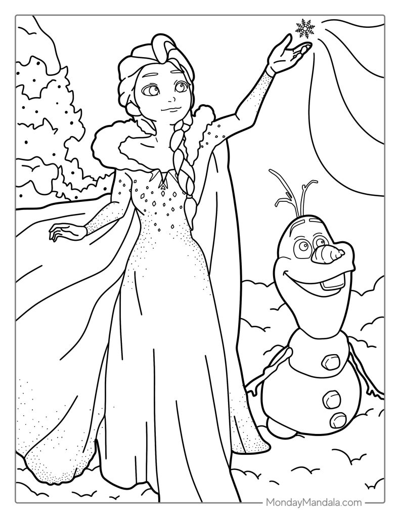 Elsa coloring pages free pdf printables
