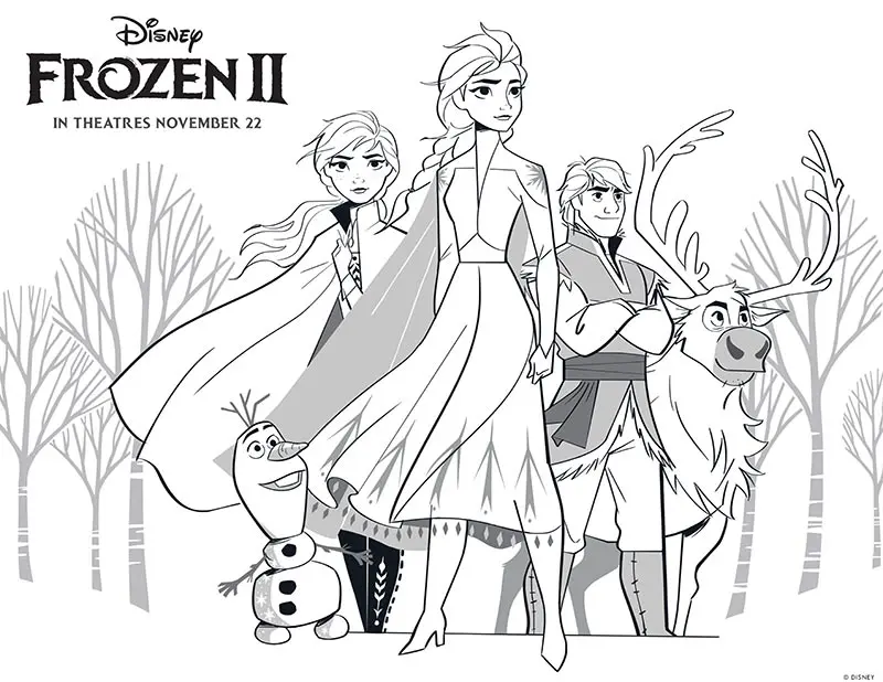 Free printable frozen coloring pages and activities
