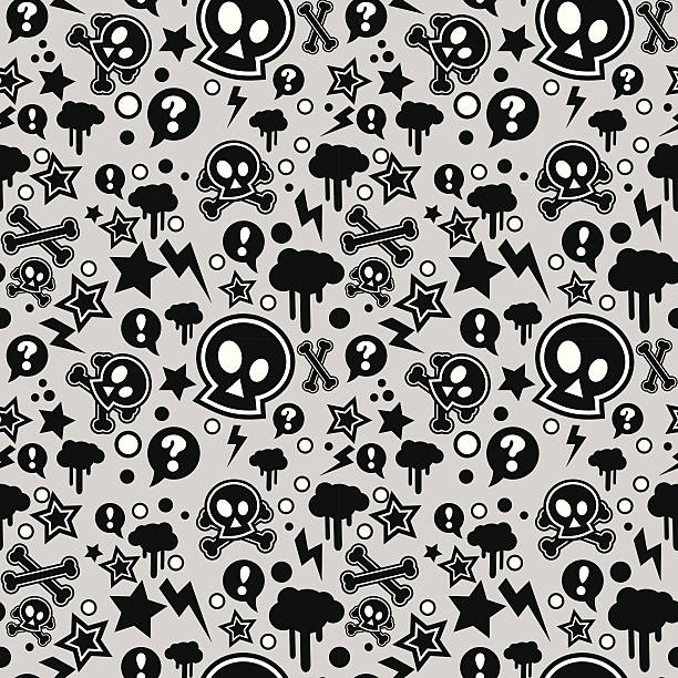 Seamless pattern urban or punk pop feel stock illustration