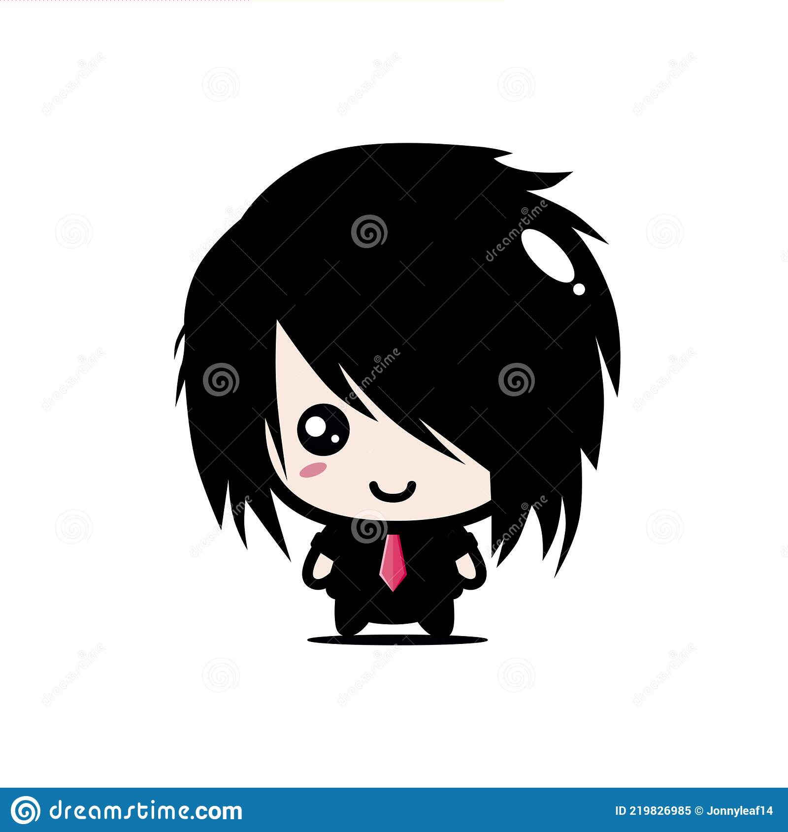 Cute and cool cartoon boy character with emo style stock vector