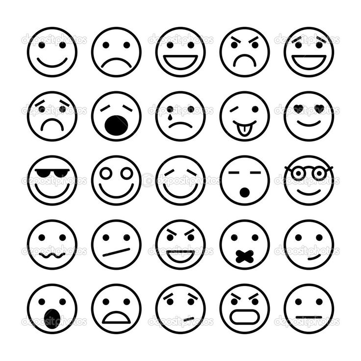 Emoji happy face coloring page different emotions smile icon emotion fac