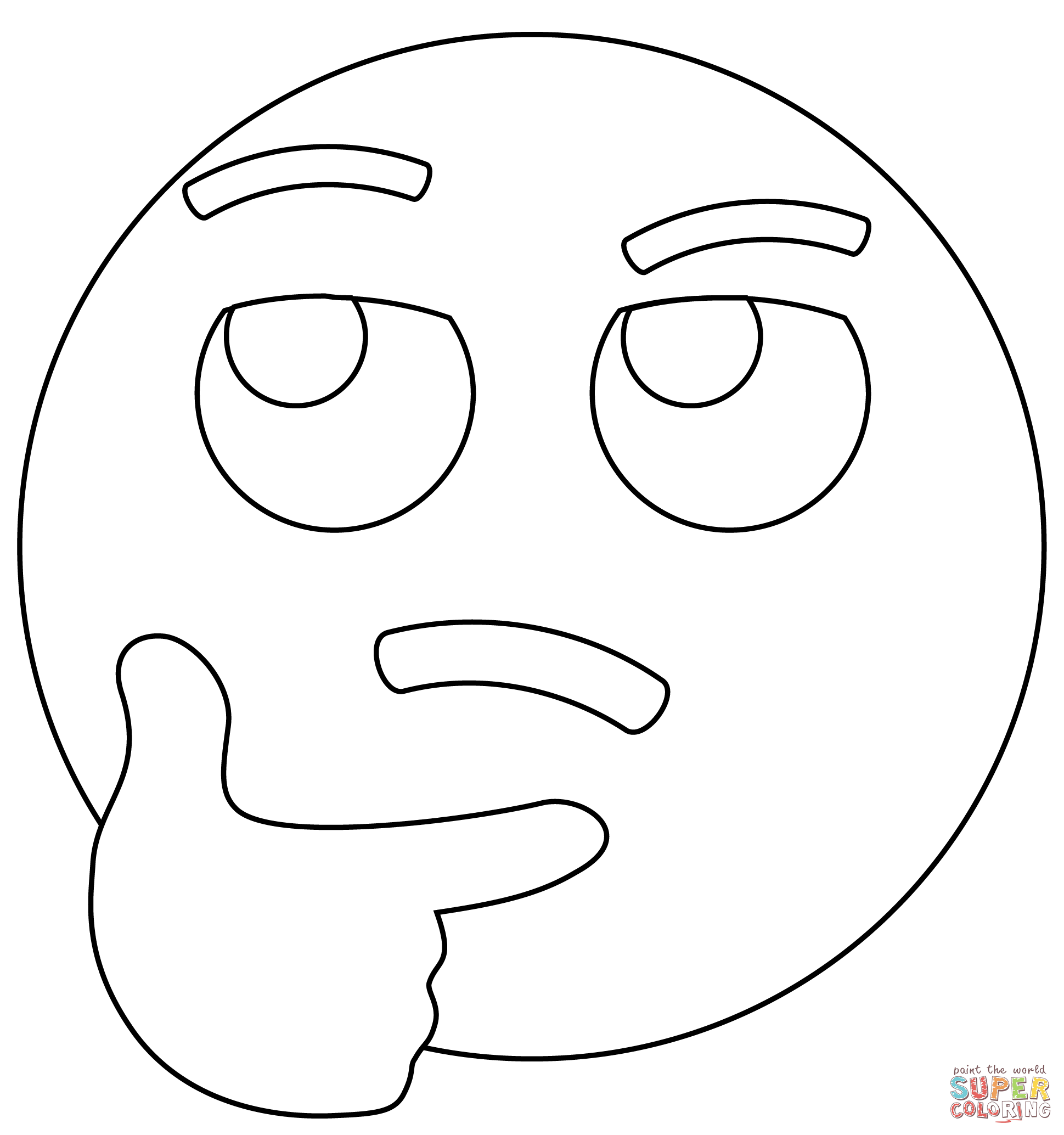 Thinking face coloring page free printable coloring pages