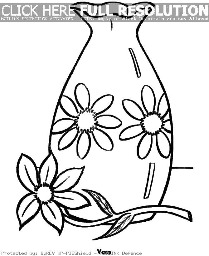 Online coloring pages flower coloring flower vase vase