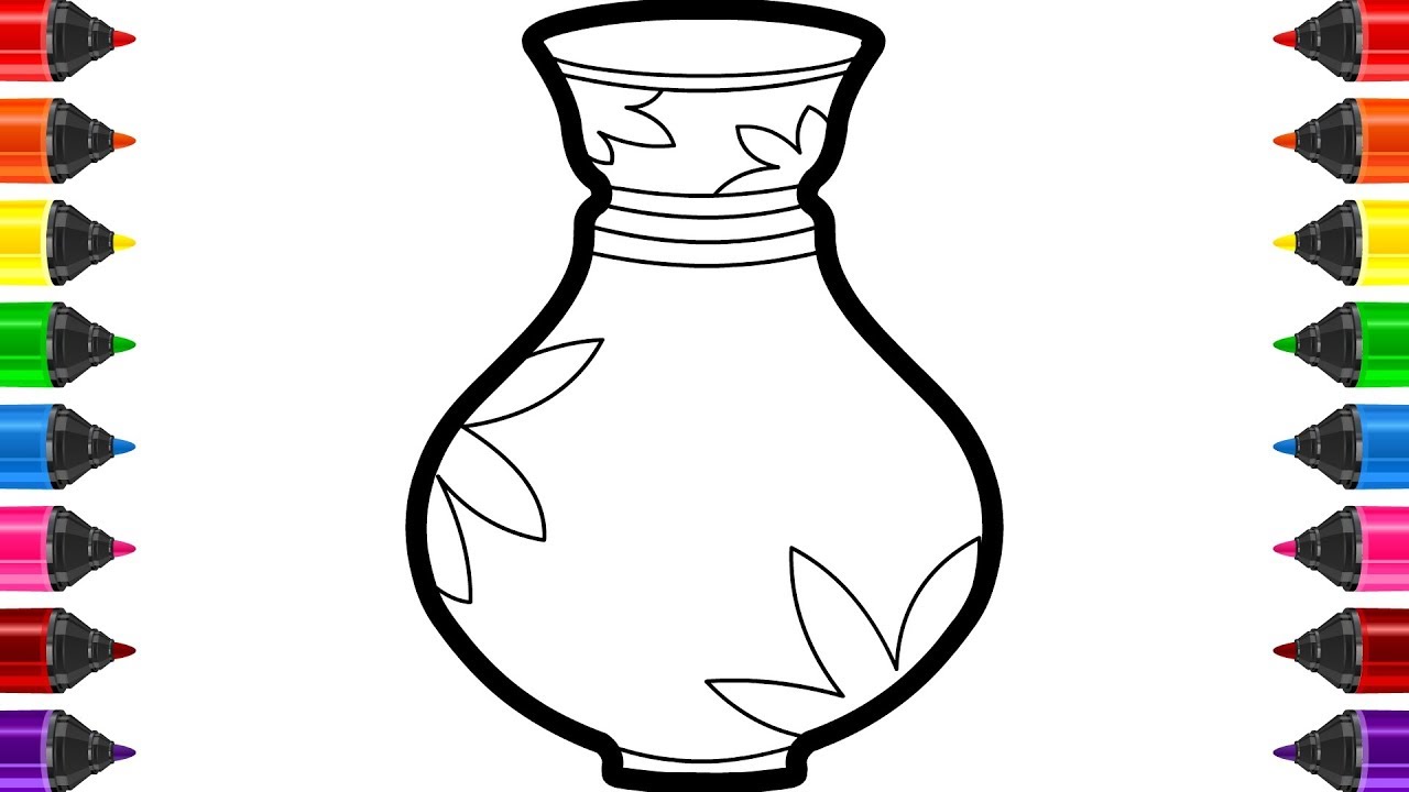 How to draw and coloring vase