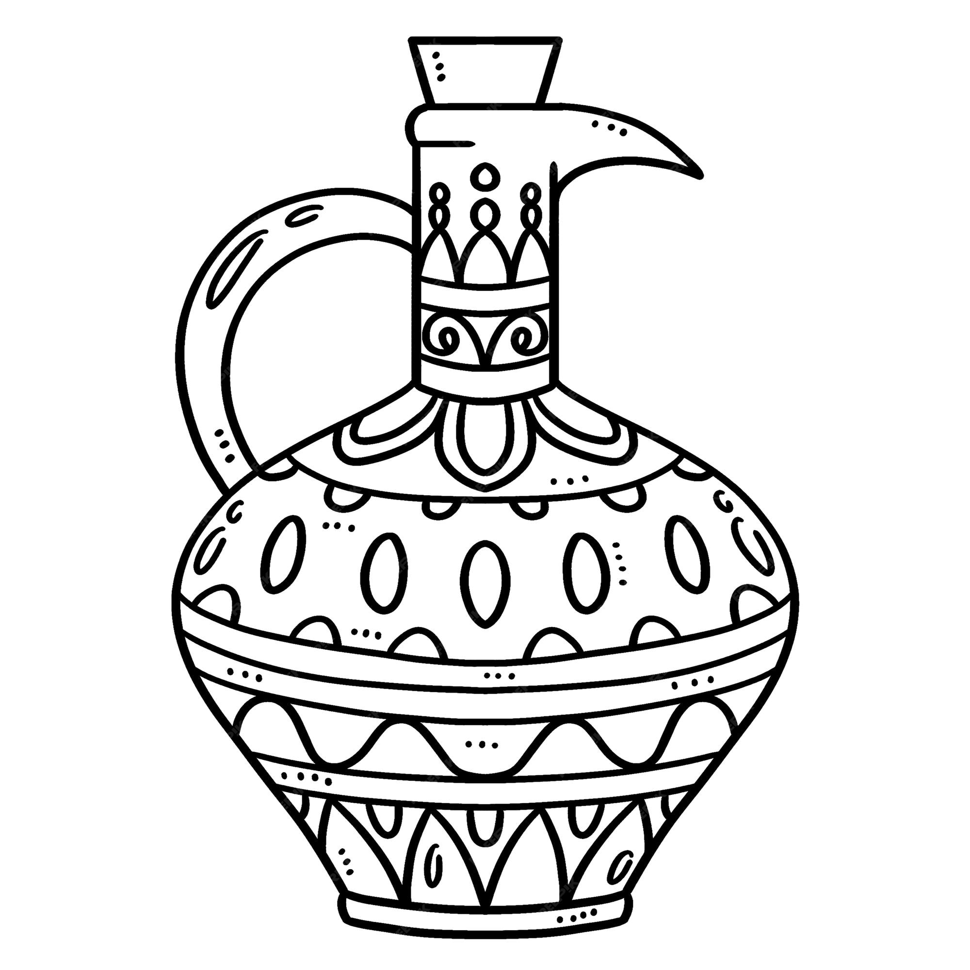 Premium vector greek vase isolated coloring page for kids