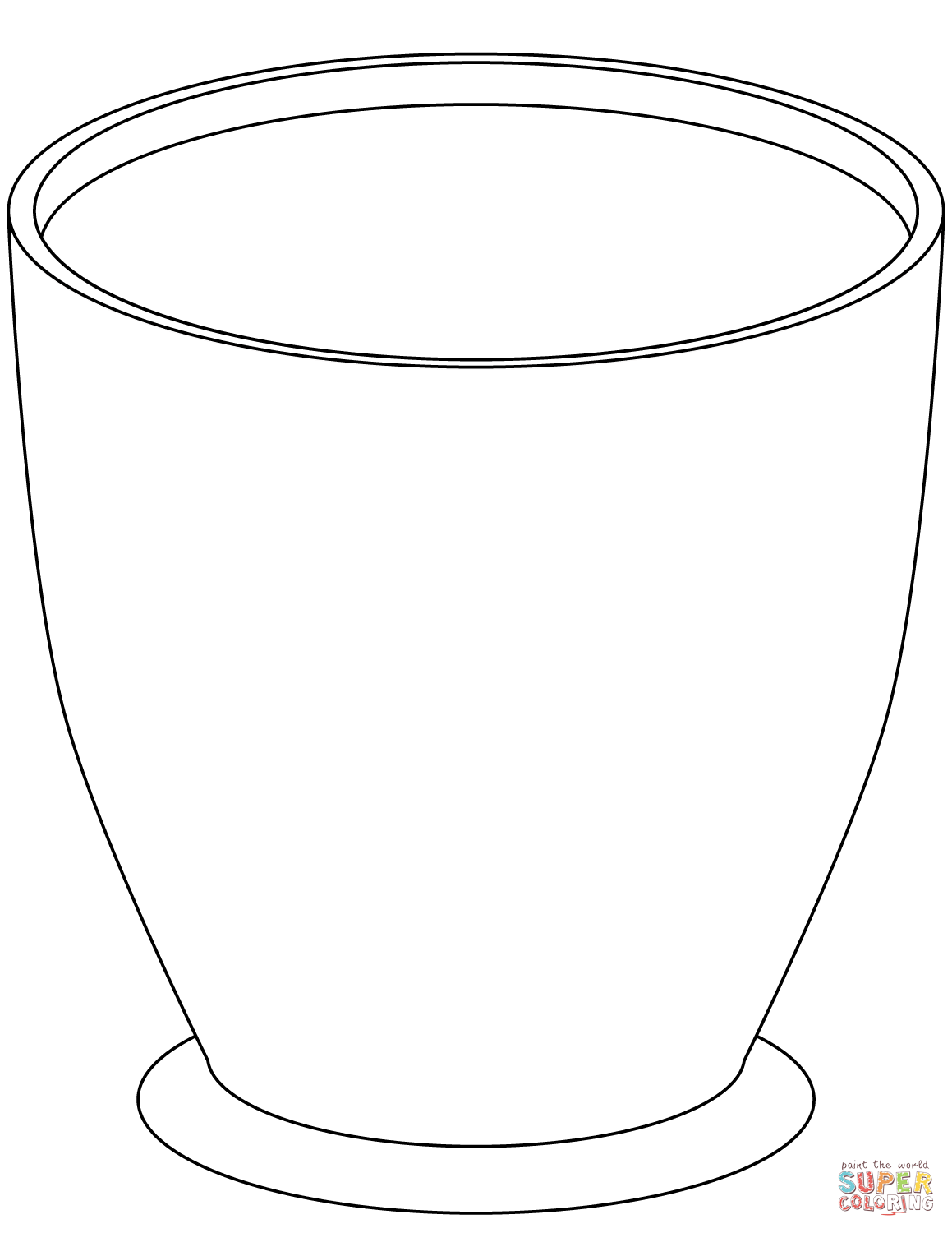 Large empty flower pot coloring page free printable coloring pages