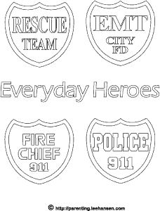 Printable hero badges coloring pages