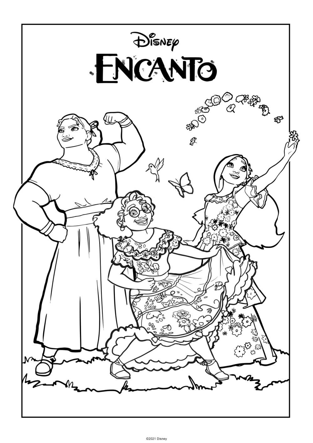 Free download encanto madrigal sisters coloring page