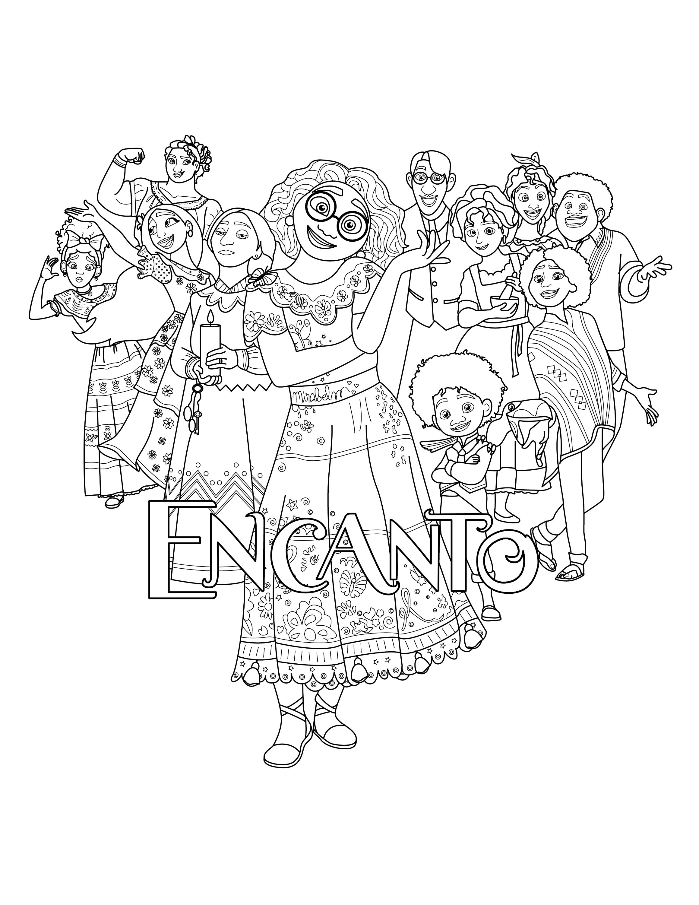 Encanto coloring page digital encanto coloring page pdf instant download madrigal family encanto coloring pages maribel digital