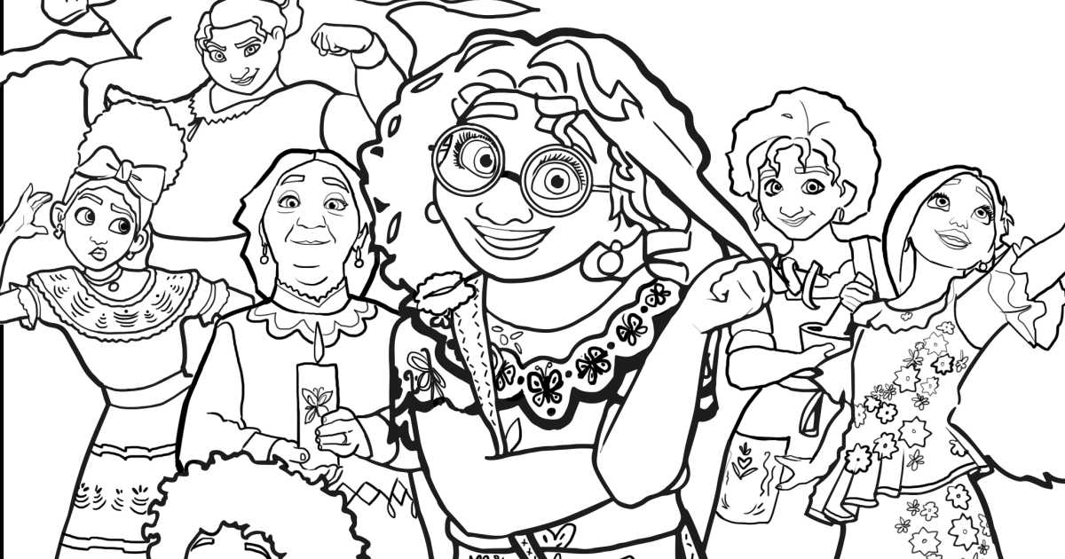 Free printable encanto madrigal family coloring page