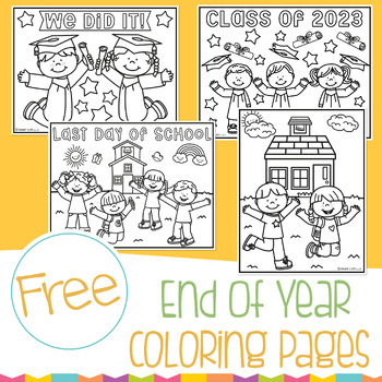Free end of year kids coloring pages by whimsy clips clip art