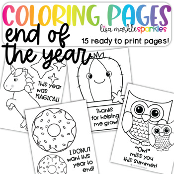 End of the year coloring pages