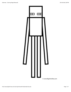Minecraft coloring page with a picture of an enderman to color minecraft coloring pages coloring pages superhero coloring pages