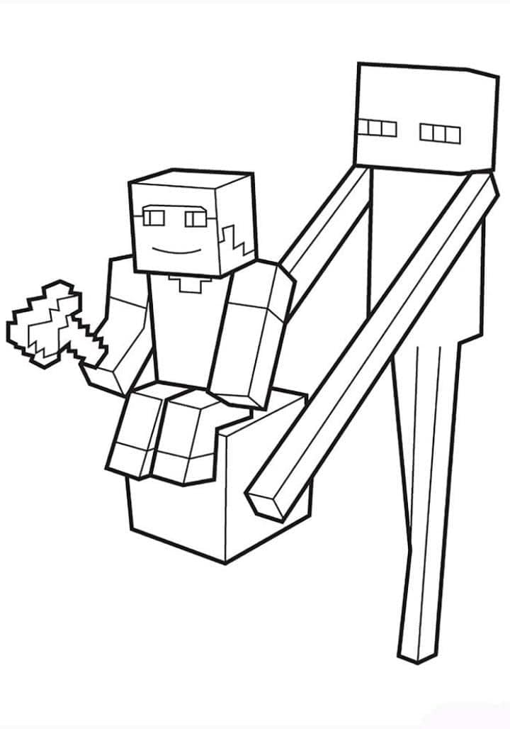 Minecraft coloring pages enderman