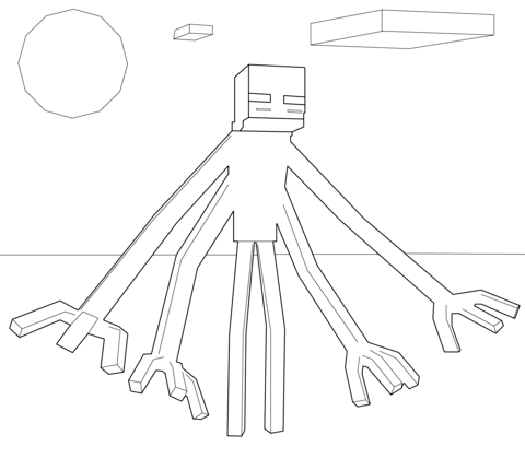 Minecraft mutant enderman coloring page free printable coloring pages