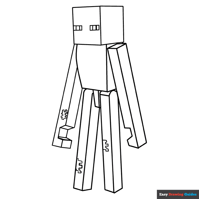 Enderman from minecraft coloring page easy drawing guides