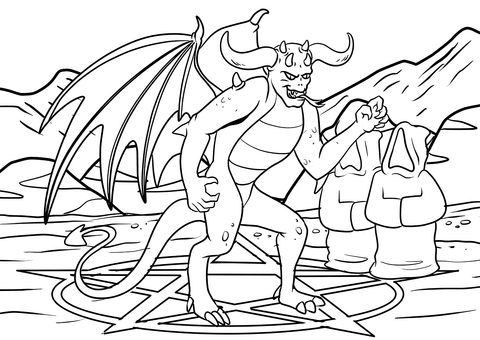 Evil demon coloring page free printable coloring pages